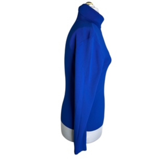 No Brand Label Royal Blue Fitted Long Sleeve Turtle Neck Size L - Picture 4 of 5